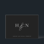 Elegant Monogram Black Wedding Thank You Card<br><div class="desc">Elegant wedding monogram thank you card. This wedding monogram card features elegant script ampersand and classic typography. Personalize by adding your own monogram and other details. This minimalist monogram wedding thank you card will also be perfect as a couple's stationery.</div>