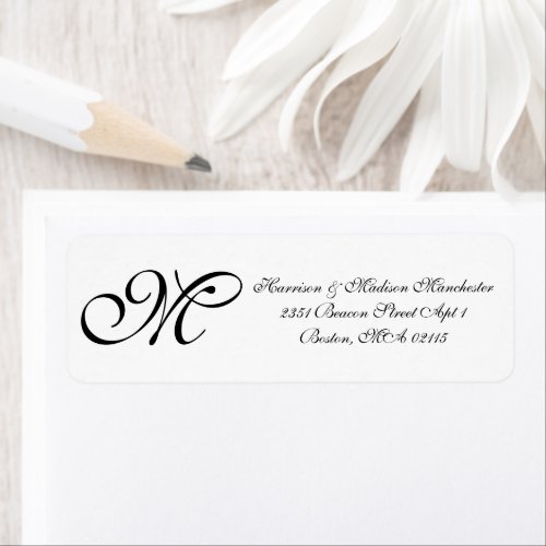 Elegant Monogram black white custom classic chic Label