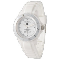 Elegant Monogram Black|White Face Nurse Watch Elegant Monogram Black|White Face Nurse Watch