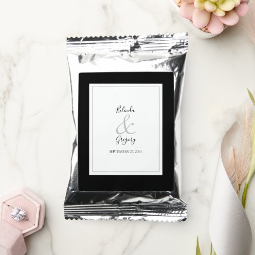 Elegant Monogram Black  White Wedding Coffee Drink Mix