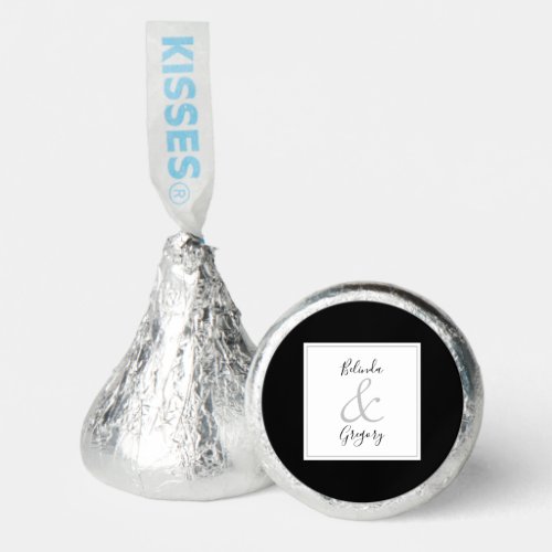 Elegant Monogram Black  White Wedding  Hersheys Kisses