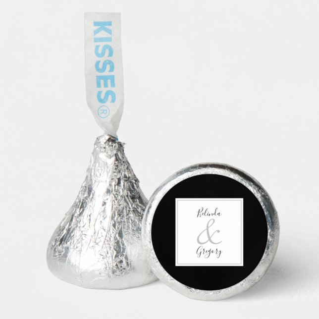 Elegant Monogram Black & White Wedding  Hershey®'s Kisses® (Front)