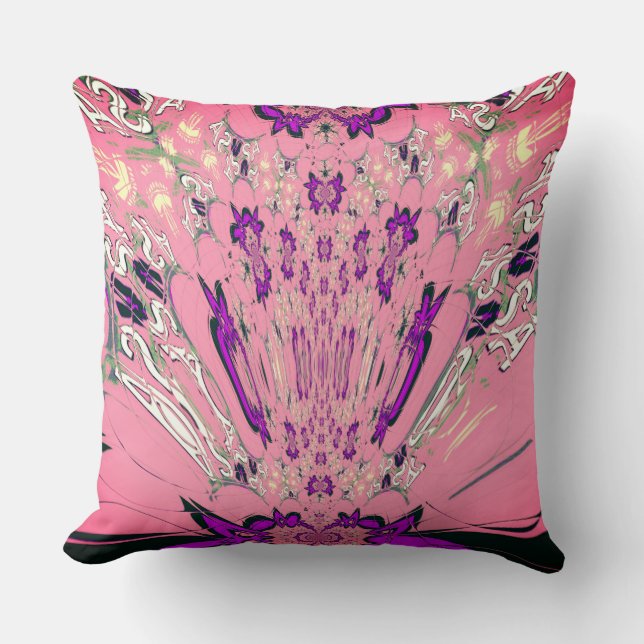 Elegant Monogram Bloom: Beautifully Personal Motif Throw Pillow (Front)