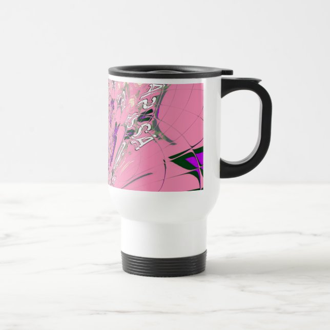 Elegant Monogram Bloom: Beautifully Personal Motif Travel Mug (Right)