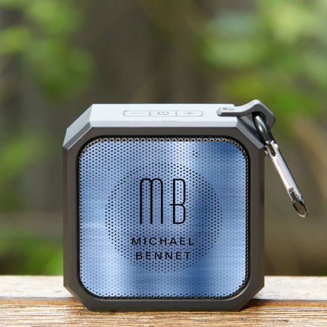 Elegant Monogram Blue Bluetooth Speaker (Insitu(Outdoor))