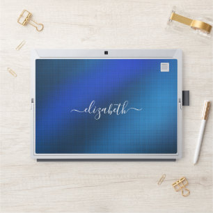 Elegant monogram blue gray luxury foil Laptop skin