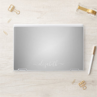 Elegant monogram blue luxury foil Laptop skin