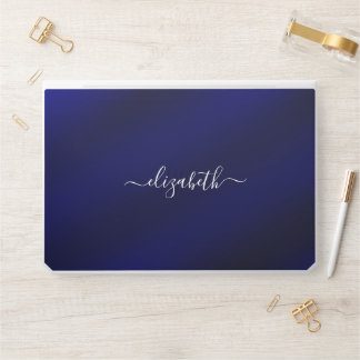 Elegant monogram blue luxury foil Laptop skin
