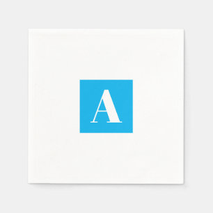 Elegant Monogram Blue Napkins