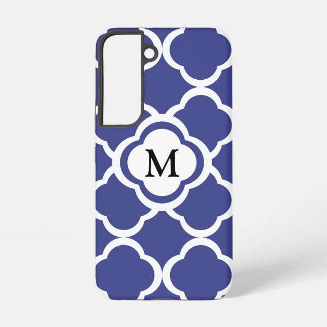 Elegant Monogram Blue Samsung Galaxy Case (Back)