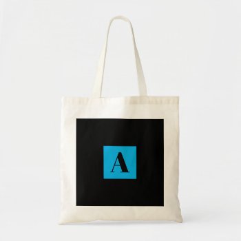 Elegant Monogram Blue Tote Bag by RicardoArtes at Zazzle