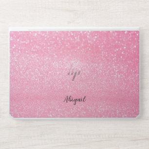 Elegant monogram blush dark pink Laptop skin
