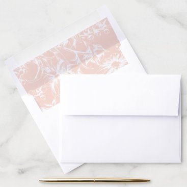 Elegant Monogram Blush Floral Wedding Envelope Liner