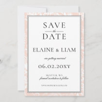 Elegant Monogram Blush Floral Wedding Save The Date