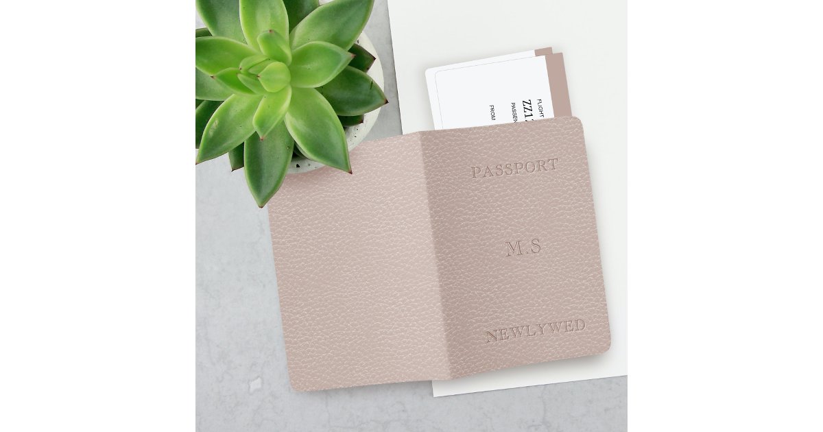 Elegant Monogram Blush Pink Passport Holder Zazzle