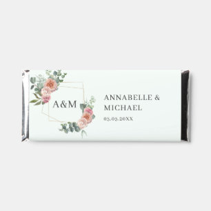 Elegant Monogram Boho Floral Hershey Bar Favors