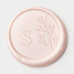 Elegant Monogram Boho Wildflower Wedding Wax Seal Sticker
