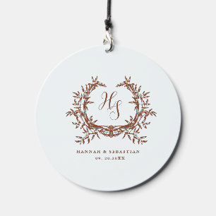 Elegant Monogram Botanical Crest Wind Chime