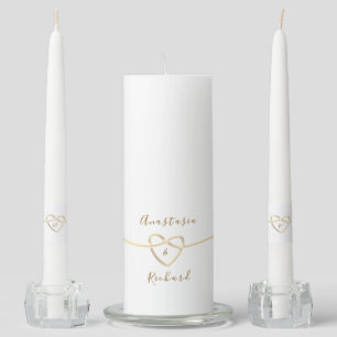 Elegant Monogram Bride Groom Names Wedding Unity Candle Set