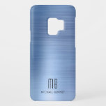 Elegant Monogram Bright Blue Metallic  Case-Mate Samsung Galaxy S9 Case<br><div class="desc">Elegant Monogram Bright Blue Metallic Case-Mate Samsung Galaxy S9 Case</div>