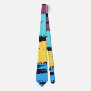 Elegant Monogram Brush Paint Neck Tie