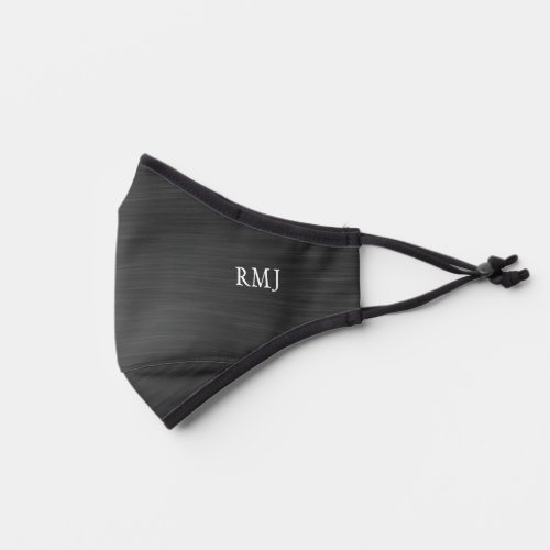 Elegant Monogram Brushed Pattern Black and White Premium Face Mask