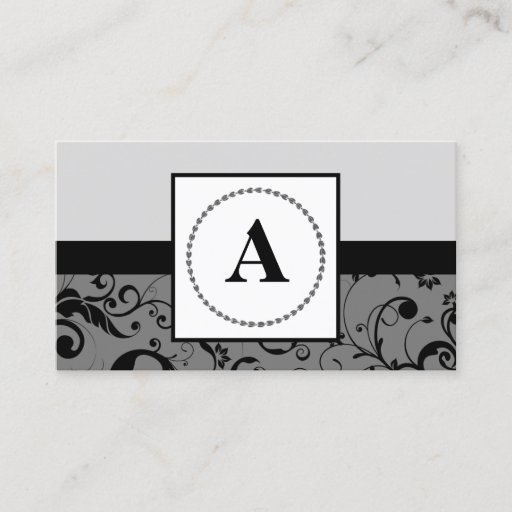 Customizable elegant monogram business card template