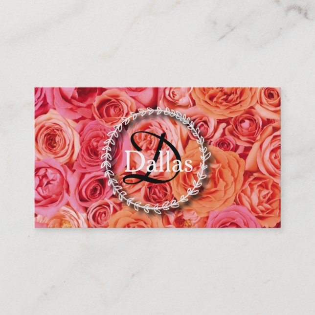 Elegant Monogram Business Card (Front)