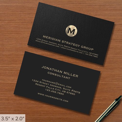 Elegant Monogram Business Card