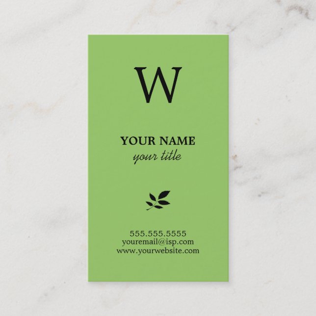 Elegant Monogram Business Cards (Front)