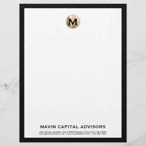 Elegant Monogram Business Letterhead