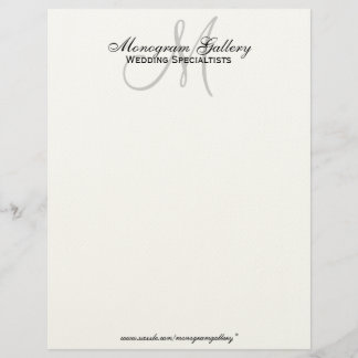 Elegant Monogram Business Letterhead Cream Paper