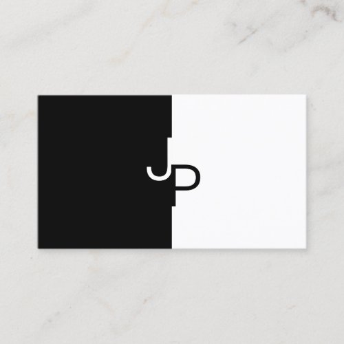 Elegant Monogram BW Black White Modern Template Business Card