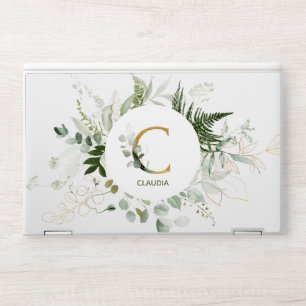 Elegant Monogram C Fern & Succulent HP Laptop Skin