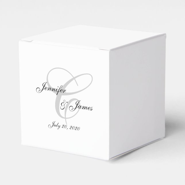 Elegant Monogram C | Wedding Favor Boxes (Front Side)