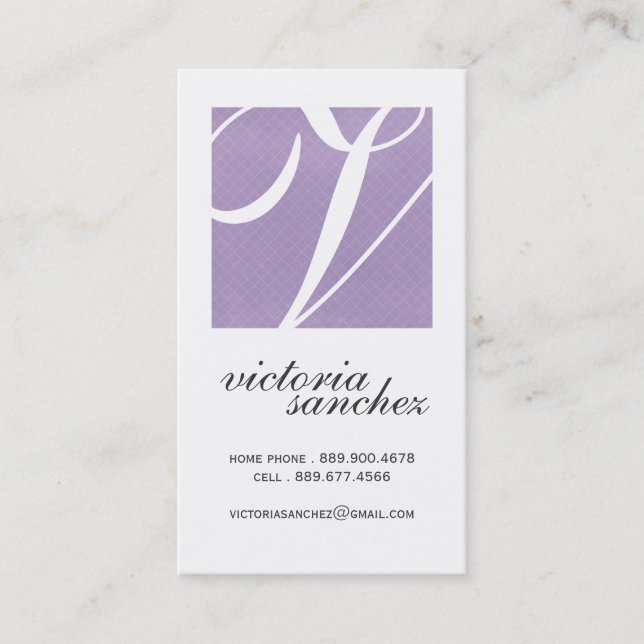 Elegant Monogram Calling Cards (Front)
