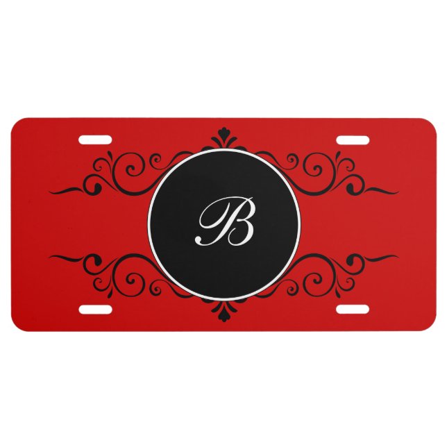 Elegant Monogram Car Tags License Plate (Front)