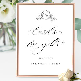 Elegant Monogram Cards and Gifts Wedding Sign