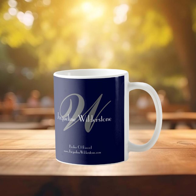 Elegant Monogram Chic Professional Realtor Coffee  Mug (Professional Realtor Mug.)