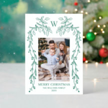 Elegant Monogram Christmas Hand Drawn Holiday