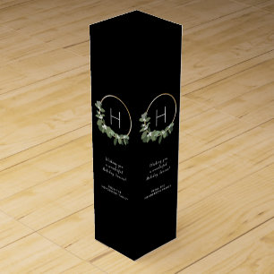 "Elegant Monogram: Christmas Wine Box
