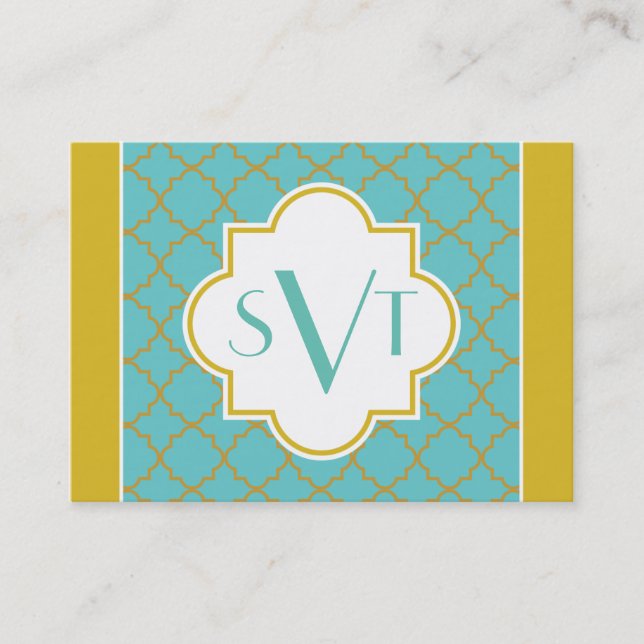Elegant Monogram Chubby Calling Card (Front)