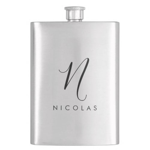 Elegant Monogram Classic Flask