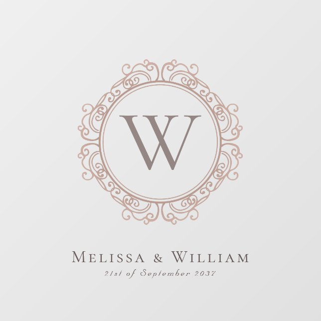 Elegant Monogram Classic Initial Wedding Floor Decals (Front)