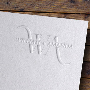 Elegant Monogram Classic Typography Name Embosser