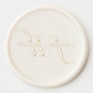 Elegant Monogram Classic Typography Name Wax Seal Sticker