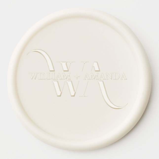 Elegant Monogram Classic Typography Name Wax Seal Sticker (Front)