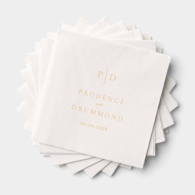 Elegant Monogram Classic Wedding Foil Napkins (Insitu (Stacked))