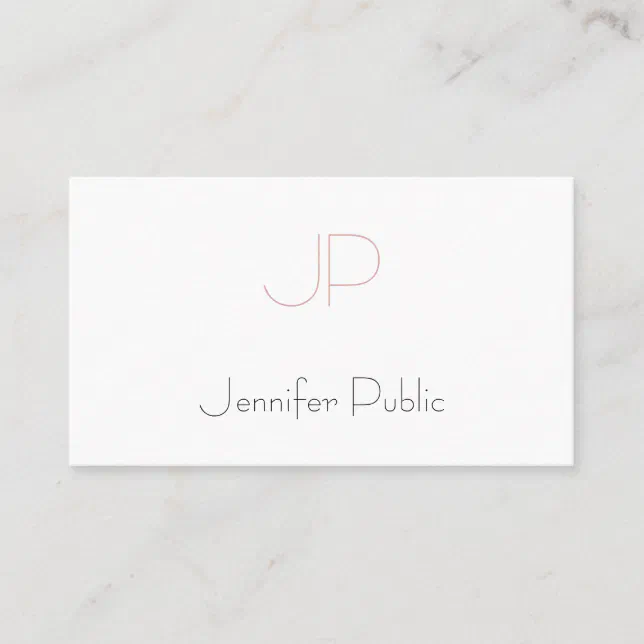Elegant Monogram Clean Plain Luxury Design Trendy Business Card | Zazzle