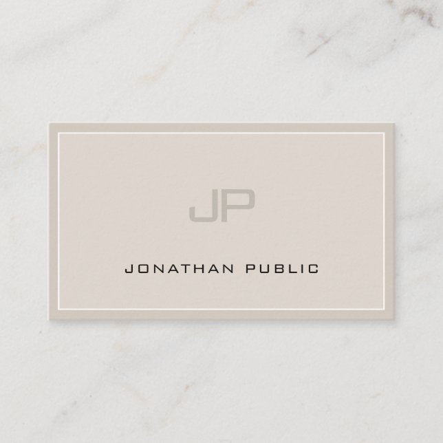 Elegant Monogram Clean Professional Modern Trendy Business Card (Front)